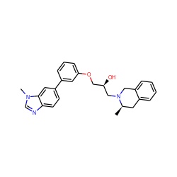 C[C@@H]1Cc2ccccc2CN1C[C@H](O)COc1cccc(-c2ccc3ncn(C)c3c2)c1 ZINC000219734941