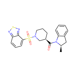 C[C@@H]1Cc2ccccc2N1C(=O)[C@@H]1CCCN(S(=O)(=O)c2cccc3nsnc23)C1 ZINC000004100331