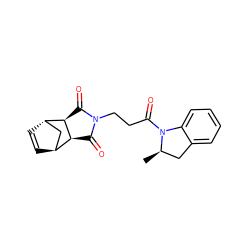 C[C@@H]1Cc2ccccc2N1C(=O)CCN1C(=O)[C@H]2[C@H]3C=C[C@@H](C3)[C@H]2C1=O ZINC000100291371