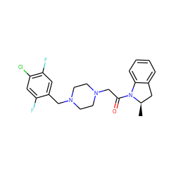 C[C@@H]1Cc2ccccc2N1C(=O)CN1CCN(Cc2cc(F)c(Cl)cc2F)CC1 ZINC000022941518