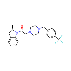 C[C@@H]1Cc2ccccc2N1C(=O)CN1CCN(Cc2ccc(C(F)(F)F)cc2)CC1 ZINC000022941438