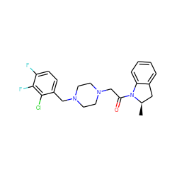 C[C@@H]1Cc2ccccc2N1C(=O)CN1CCN(Cc2ccc(F)c(F)c2Cl)CC1 ZINC000022941515