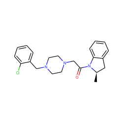 C[C@@H]1Cc2ccccc2N1C(=O)CN1CCN(Cc2ccccc2Cl)CC1 ZINC000022941492