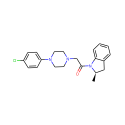 C[C@@H]1Cc2ccccc2N1C(=O)CN1CCN(c2ccc(Cl)cc2)CC1 ZINC000013860119