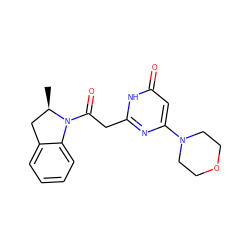 C[C@@H]1Cc2ccccc2N1C(=O)Cc1nc(N2CCOCC2)cc(=O)[nH]1 ZINC000068248351