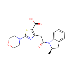 C[C@@H]1Cc2ccccc2N1C(=O)Cc1nc(N2CCOCC2)sc1C(=O)O ZINC000103240851