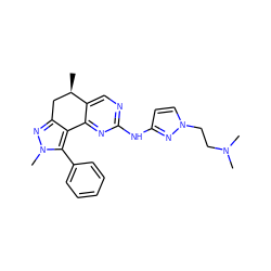 C[C@@H]1Cc2nn(C)c(-c3ccccc3)c2-c2nc(Nc3ccn(CCN(C)C)n3)ncc21 ZINC000169702275