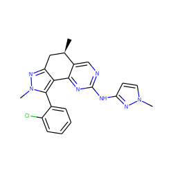 C[C@@H]1Cc2nn(C)c(-c3ccccc3Cl)c2-c2nc(Nc3ccn(C)n3)ncc21 ZINC000169702161