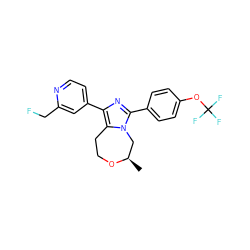 C[C@@H]1Cn2c(-c3ccc(OC(F)(F)F)cc3)nc(-c3ccnc(CF)c3)c2CCO1 ZINC001772653791