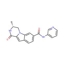 C[C@@H]1Cn2c(cc3ccc(C(=O)Nc4cccnc4)cc32)C(=O)N1 ZINC000029126054