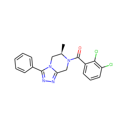 C[C@@H]1Cn2c(nnc2-c2ccccc2)CN1C(=O)c1cccc(Cl)c1Cl ZINC000473099763