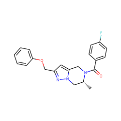 C[C@@H]1Cn2nc(COc3ccccc3)cc2CN1C(=O)c1ccc(F)cc1 ZINC000168075465