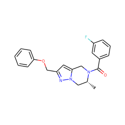 C[C@@H]1Cn2nc(COc3ccccc3)cc2CN1C(=O)c1cccc(F)c1 ZINC000168079195