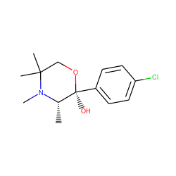 C[C@@H]1N(C)C(C)(C)CO[C@@]1(O)c1ccc(Cl)cc1 ZINC000070672963