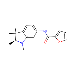 C[C@@H]1N(C)c2cc(NC(=O)c3ccco3)ccc2C1(C)C ZINC000003190615