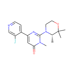 C[C@@H]1N(c2nc(-c3ccncc3F)cc(=O)n2C)CCOC1(C)C ZINC000114419250