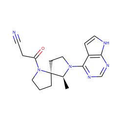 C[C@@H]1N(c2ncnc3[nH]ccc23)CC[C@@]12CCCN2C(=O)CC#N ZINC000143664088