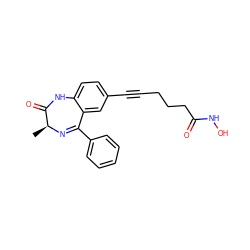 C[C@@H]1N=C(c2ccccc2)c2cc(C#CCCCC(=O)NO)ccc2NC1=O ZINC000096916630