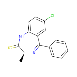 C[C@@H]1N=C(c2ccccc2)c2cc(Cl)ccc2NC1=S ZINC000039254186