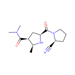 C[C@@H]1N[C@H](C(=O)N2CCC[C@H]2C#N)C[C@@H]1C(=O)N(C)C ZINC000028816303