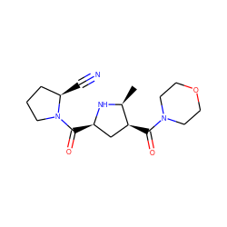 C[C@@H]1N[C@H](C(=O)N2CCC[C@H]2C#N)C[C@@H]1C(=O)N1CCOCC1 ZINC000028816312