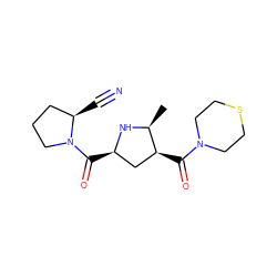 C[C@@H]1N[C@H](C(=O)N2CCC[C@H]2C#N)C[C@@H]1C(=O)N1CCSCC1 ZINC000028816314