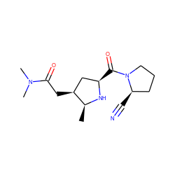 C[C@@H]1N[C@H](C(=O)N2CCC[C@H]2C#N)C[C@@H]1CC(=O)N(C)C ZINC000029123178