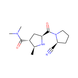 C[C@@H]1N[C@H](C(=O)N2CCC[C@H]2C#N)C[C@H]1C(=O)N(C)C ZINC000029123224