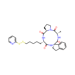 C[C@@H]1NC(=O)[C@]2(CCc3ccccc32)NC(=O)[C@H](CCCCCSSc2ccccn2)NC(=O)[C@H]2CCCN2C1=O ZINC000101150382