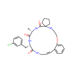 C[C@@H]1NC(=O)C2(CCCC2)NCCOc2ccccc2/C=C\CNC(=O)[C@H](Cc2cccc(Cl)c2)NC1=O ZINC000226216143