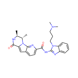 C[C@@H]1NC(=O)c2cc3ccc(C(=O)Nc4nc5ccccc5n4CCCN(C)C)nc3n2[C@H]1C ZINC000147128789