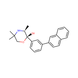 C[C@@H]1NC(C)(C)CO[C@@]1(O)c1cccc(-c2ccc3ccccc3c2)c1 ZINC000053224522