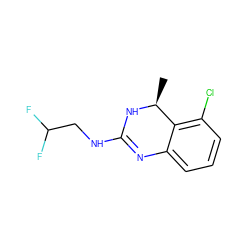 C[C@@H]1NC(NCC(F)F)=Nc2cccc(Cl)c21 ZINC000029130610