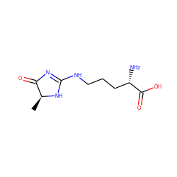 C[C@@H]1NC(NCCC[C@H](N)C(=O)O)=NC1=O ZINC000014592706