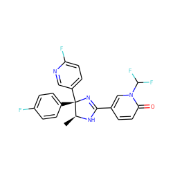 C[C@@H]1NC(c2ccc(=O)n(C(F)F)c2)=N[C@@]1(c1ccc(F)cc1)c1ccc(F)nc1 ZINC000071294816