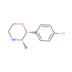 C[C@@H]1NCCO[C@@H]1c1ccc(Cl)cc1 ZINC000003604762