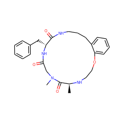 C[C@@H]1NCCOc2ccccc2CCCNC(=O)[C@@H](Cc2ccccc2)NC(=O)CN(C)C1=O ZINC000201378649