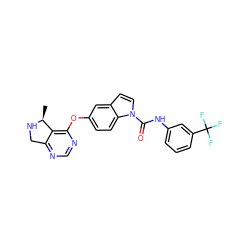 C[C@@H]1NCc2ncnc(Oc3ccc4c(ccn4C(=O)Nc4cccc(C(F)(F)F)c4)c3)c21 ZINC000201328549