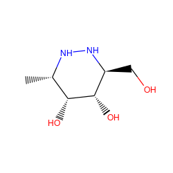 C[C@@H]1NN[C@@H](CO)[C@H](O)[C@@H]1O ZINC000053244068