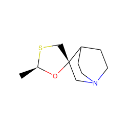 C[C@@H]1O[C@@]2(CS1)CN1CCC2CC1 ZINC000000010163