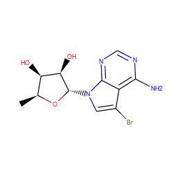 C[C@@H]1O[C@@H](n2cc(Br)c3c(N)ncnc32)[C@H](O)[C@@H]1O ZINC000013528439