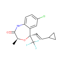 C[C@@H]1O[C@](/C=C/C2CC2)(C(F)(F)F)c2cc(Cl)ccc2NC1=O ZINC000006494578