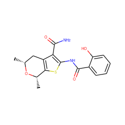 C[C@@H]1O[C@H](C)Cc2c1sc(NC(=O)c1ccccc1O)c2C(N)=O ZINC001772636987