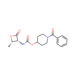 C[C@@H]1OC(=O)[C@@H]1NC(=O)OC1CCN(C(=O)c2ccccc2)CC1 ZINC000148933875