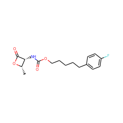 C[C@@H]1OC(=O)[C@@H]1NC(=O)OCCCCCc1ccc(F)cc1 ZINC000148814140