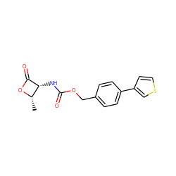 C[C@@H]1OC(=O)[C@@H]1NC(=O)OCc1ccc(-c2ccsc2)cc1 ZINC000148833396