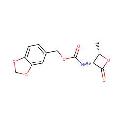 C[C@@H]1OC(=O)[C@@H]1NC(=O)OCc1ccc2c(c1)OCO2 ZINC000221537309