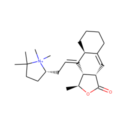 C[C@@H]1OC(=O)[C@H]2C=C3CCCC[C@@H]3/C(=C/C[C@@H]3CCC(C)(C)[N+]3(C)C)[C@@H]12 ZINC000101012180