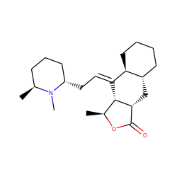 C[C@@H]1OC(=O)[C@H]2C[C@H]3CCCC[C@@H]3/C(=C/C[C@H]3CCC[C@H](C)N3C)[C@@H]12 ZINC000028360330