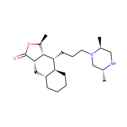 C[C@@H]1OC(=O)[C@H]2C[C@H]3CCCC[C@@H]3[C@@H](CCCN3C[C@@H](C)NC[C@@H]3C)[C@@H]12 ZINC000028004537